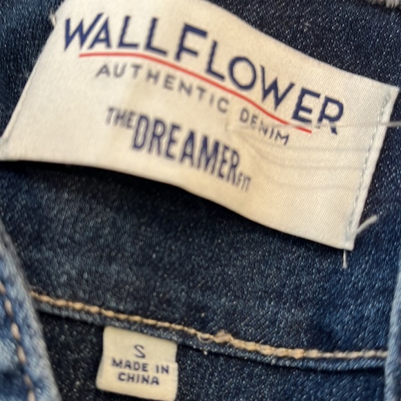 Wallflower denim stretchy flocked sweater material in arms and hood - Picture 4 of 10